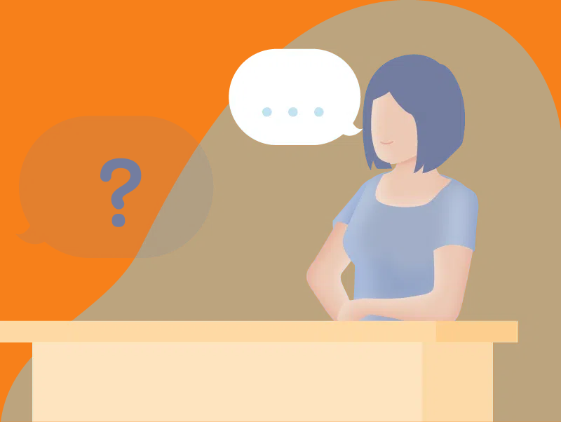 Illustration femme avec bulle de dialogue